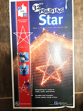 Vintage 32” Pre-Lit Indoor Outdoor Folding Star White Lights Christmas Tested picture