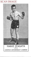 Boxing MARIO D'AGATA 1958 Photo Print European Bantamweight Champion 716/112 picture