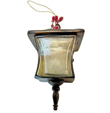 Vintange Lantern Christmas Ornament Glass and Bronze Metal 4.25 inch picture