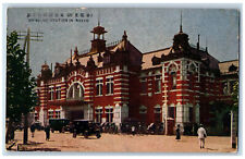 Tokyo Japan Postcard Shinbashi Station Entrance View c1910 Unposted Antique picture