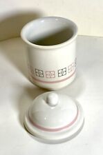 Avon Vintage 1987 Porcelain Apothecary Jar White with Grey Pink Accents EUC picture