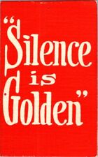 vintage postcard- Red mottos card SILENCE IS GOLDEN  posted 1907 picture