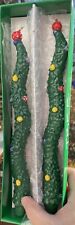 10” Department 56 Wavy Christmas Tree Taper Candle Pair With Box Decoration Only picture