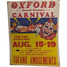 Vintage Oxford, CT Firemans Carnival Poster - 1970s - Triangle Poster Co picture