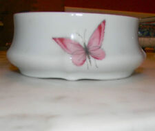 Darling Vintage Porcelain Pink Yellow Butterfly Vanity Sugar Bowl Limoges France picture