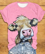 Lady's Moo Cow T-Shirt -Bright & Colorful w/Cartoon Heifer New SZ 8/10 picture