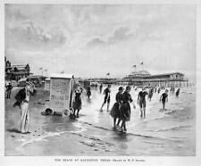 GALVESTON TEXAS BEACH PAVILLION BATHERS SURF PIER 1895 HISTORY HARPER'S WEEKLY picture