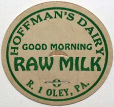 Vintage milk bottle cap HOFFMANS DAIRY Raw Milk Oley Pennsylvania new old stock picture