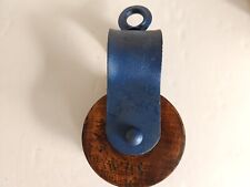 Antique/Vintage Refurbished Cast Iron & Wood Barn Pulley #9 picture