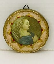 G.B. Florence F. Lippi Madonna Gold Made in Florence Italy Round Frame READ picture