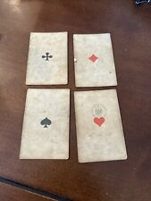 4 ORIGINAL Mid 1800s NO NUMBERS PLAYING CARDS - ACES GERMAN STAMP picture