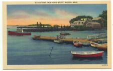 Marion MA Waterfront From Town Wharf Linen Postcard Massachusetts picture