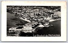 Panama 1945 Aerial Birdseye View RPPC La Ciudad de Panama Real Photo Postcard picture