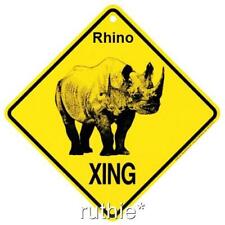 Rhino Crossing Xing Sign New Rhinoceros 14 3/8 x 14 3/8 picture