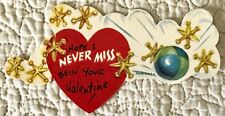 Vintage Valentine Jacks Marble Game Hope Never Miss Greeting Card 1950s 1960s picture