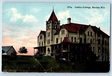 Racine Wisconsin Postcard Luther College Exterior Building c1912 Vintage Antique picture