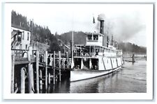 Harrison Idaho ID RPPC Photo Postcard Steamer Ferry Dock c1940 Vintage Antique picture