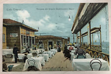 Vintage postcard lido venezia terrace people Dining Italy Italian unused  UDB picture