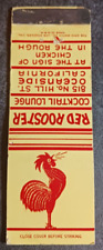 vtg MATCHBOOK MATCHCOVER Red Rooster Cocktail Lounge Oceanside CA California ad picture