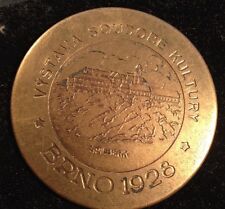 VTG 1928 Brass MIRROR Medallion Medal Spilberk Castle Brno Czech Czechoslovakia  picture