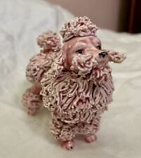 That Face Fabulous Pink 1950’s Vintage Spaghetti Poodle Figurine In Dutch Clip picture