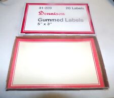 Vintage Dennison Red Border Gummed Paper Labels 5