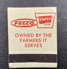 Felco Statex Co-Op Fort Dodge Iowa Full Unstruck Vintage Matchbook  Farm AG picture