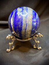Lapis Lazuli Sphere With Metal Stand 2.25 Inches UV Reactive picture