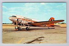 Bonanza Airlines Douglas DC-3, Plane, Transportation, Antique Vintage Postcard picture