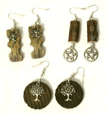 Pentagram Fairy Tree of Life Earrings Set Wiccan Pagan Jewelry picture