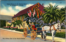 Postcard The Oldest House In America St. Augustine Florida Linen 1946 picture