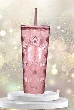 New Starbucks 2023 Fall Shimmer Pink Mermaid Cold Cup Tumbler 24oz Venti picture