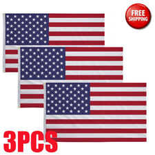 3' x 5' FT USA US U.S. American Flag Polyester Stars Brass 2 Grommets 3PCS New picture