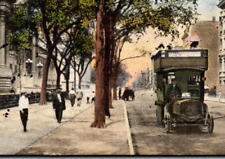 NY Double Decker Bus 5th Avenue Central Park Metropolitan Museum Postcard 81st S picture