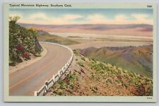Typical Mountain Highway Southern California CA Linen Postcard Vtg Unposted picture