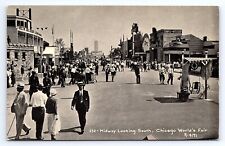 Postcard 1933 World's Fair Chicago Illinois Midway Looking South IL picture