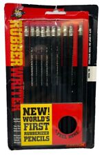 Vintage Unsharpened Pencil Pentech Rubberwriter No 2 Solid Black Lot Of 10 70291 picture