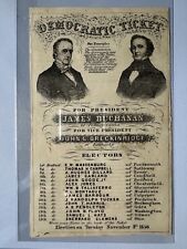 Rare 1856 James Buchanan John Breckinridge Campaign Ballot Ticket Richmond Va picture