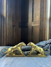 A Pair of Vintage Art Deco Figures of Brass Panthers picture