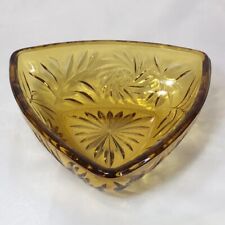 Amber Glass Triangle Dish, Hazel Atlas, Vintage❤️ picture
