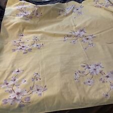 Vintage Tablecloth WILENDUR Tag 1950s Dogwood Yellow White Mid Century MCM 50x45 picture