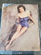 Jean Peters Barefoot Leggy Glamour Pin Up in purple swimsuit Color Portrait  picture