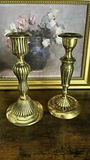 Gorgeous Vintage Set Of 2 Solid Brass Ornate  Candle Holders picture