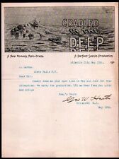 c1900  Atlantic City NJ - Vaudeville Cradled in the Deep - Rare Letter Head Bill picture