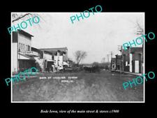 OLD LARGE HISTORIC PHOTO OF BODE IOWA THE MAIN STREET & STORES c1900 picture