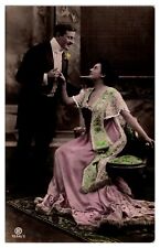 ANTQ Hand Tinted RPPC Featuring a Loving Couple, Bright Colors, A155 picture