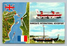 MULTIVIEW POSTCARD OF RAMSGATE INTERNATIONAL HOVERPORT WITH MAP picture