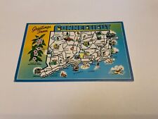 Connecticut ~ Greetings - Illustrated State Map - Unused Vintage Postcard picture