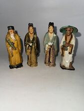 Vintage Chinese Mudmen Sancai Glazed Clay Figurine Men  Group of 4 CHINA picture
