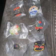 Lot Of 6 Assorted McDonald's Some Employee Lapel Hat Pins New In Package Rare picture
